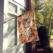 Load image into Gallery viewer, German Rex Cat in Fall Leaves House Flag
