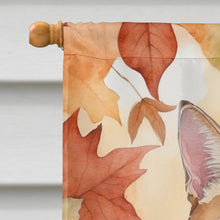 Load image into Gallery viewer, German Rex Cat in Fall Leaves House Flag