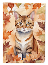 Load image into Gallery viewer, German Rex Cat in Fall Leaves House Flag