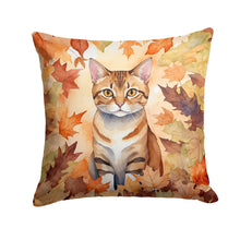 Load image into Gallery viewer, German Rex Cat in Fall Leaves Throw Pillow