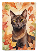 Load image into Gallery viewer, Havana Brown Cat in Fall Leaves House Flag