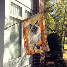 Load image into Gallery viewer, Himalayan Cat in Fall Leaves House Flag