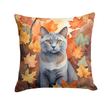 Load image into Gallery viewer, Korat Cat in Fall Leaves Throw Pillow