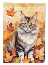 Load image into Gallery viewer, Kurilian Bobtail Cat in Fall Leaves House Flag