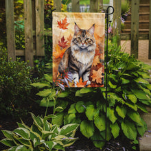 Load image into Gallery viewer, Kurilian Bobtail Fall Garden Flag - Cat in Fall Leaves - Cat-Themed Seasonal Yard Decor