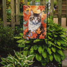 Load image into Gallery viewer, La Perm Fall Garden Flag - Cat in Fall Leaves - Cat-Themed Seasonal Yard Decor