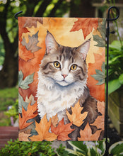 Load image into Gallery viewer, La Perm Fall Garden Flag - Cat in Fall Leaves - Cat-Themed Seasonal Yard Decor