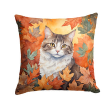Load image into Gallery viewer, La Perm Cat in Fall Leaves Throw Pillow - 14x14 Decorative Pillow – Art for Your Home &amp; Patio