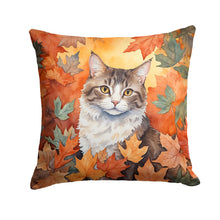 Load image into Gallery viewer, La Perm Cat in Fall Leaves Throw Pillow