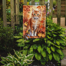 Load image into Gallery viewer, La Perm Fall Garden Flag - Cat in Fall Leaves - Cat-Themed Seasonal Yard Decor