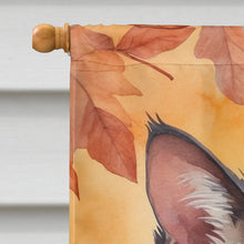 Load image into Gallery viewer, Lykoi Cat in Fall Leaves House Flag