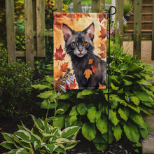 Load image into Gallery viewer, Lykoi Fall Garden Flag - Cat in Fall Leaves - Cat-Themed Seasonal Yard Decor