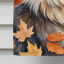 Load image into Gallery viewer, MaineCoon Cat in Fall Leaves House Flag