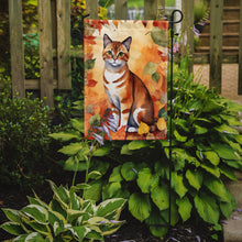 Load image into Gallery viewer, Malayan Fall Garden Flag - Cat in Fall Leaves - Cat-Themed Seasonal Yard Decor