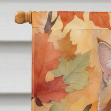 Load image into Gallery viewer, Manx Cat in Fall Leaves House Flag