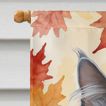 Load image into Gallery viewer, Nebelung Cat in Fall Leaves House Flag