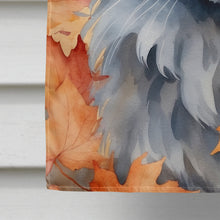 Load image into Gallery viewer, Nebelung Cat in Fall Leaves House Flag