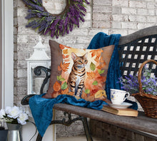 Load image into Gallery viewer, Ocicat Cat in Fall Leaves Throw Pillow