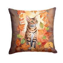 Load image into Gallery viewer, Ocicat Cat in Fall Leaves Throw Pillow