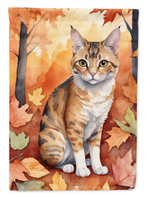 Load image into Gallery viewer, Oregon Rex Fall Garden Flag - Cat in Fall Leaves - Cat-Themed Seasonal Yard Decor