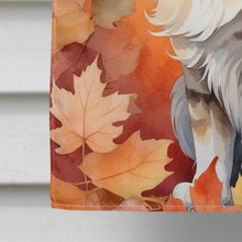 Load image into Gallery viewer, Oriental Longhair Cat in Fall Leaves House Flag