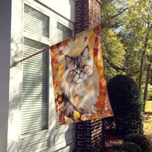 Load image into Gallery viewer, Persian Cat in Fall Leaves House Flag