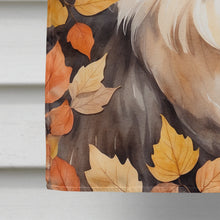 Load image into Gallery viewer, Persian Cat in Fall Leaves House Flag