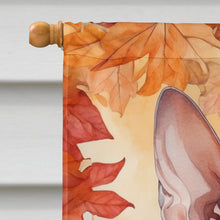 Load image into Gallery viewer, Peterbald Cat in Fall Leaves House Flag