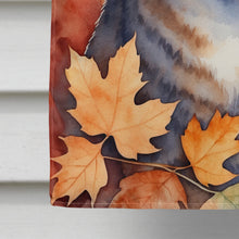 Load image into Gallery viewer, Raas Cat in Fall Leaves House Flag