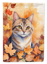 Load image into Gallery viewer, Raas Cat Fall Garden Flag - Cat in Fall Leaves - Cat-Themed Seasonal Yard Decor