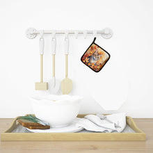 Load image into Gallery viewer, Raas Cat in Fall Leaves Pot Holders - Set of 2 Decorative Kitchen Helpers | Made in the USA