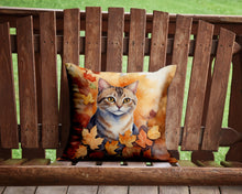 Load image into Gallery viewer, Raas Cat in Fall Leaves Throw Pillow - 14x14 Decorative Pillow – Art for Your Home &amp; Patio