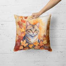 Load image into Gallery viewer, Raas Cat in Fall Leaves Throw Pillow