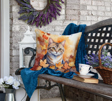 Load image into Gallery viewer, Raas Cat in Fall Leaves Throw Pillow