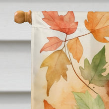 Load image into Gallery viewer, Ragamuffin Cat in Fall Leaves House Flag