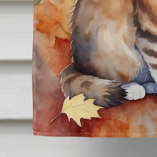 Load image into Gallery viewer, Ragamuffin Cat in Fall Leaves House Flag