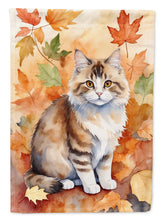 Load image into Gallery viewer, Ragamuffin Cat in Fall Leaves House Flag