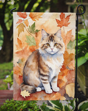 Load image into Gallery viewer, Ragamuffin Fall Garden Flag - Cat in Fall Leaves - Cat-Themed Seasonal Yard Decor