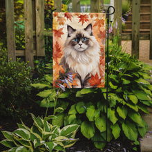 Load image into Gallery viewer, Ragdoll Fall Garden Flag - Cat in Fall Leaves - Cat-Themed Seasonal Yard Decor