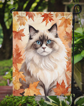 Load image into Gallery viewer, Ragdoll Fall Garden Flag - Cat in Fall Leaves - Cat-Themed Seasonal Yard Decor