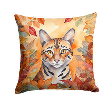 Load image into Gallery viewer, Safari Cat in Fall Leaves Throw Pillow