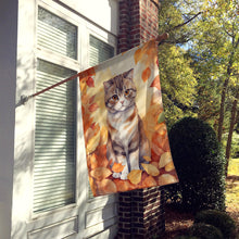 Load image into Gallery viewer, Scottish Fold Cat in Fall Leaves House Flag