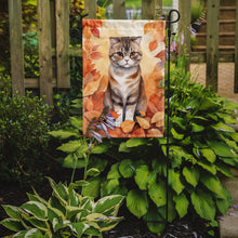 Load image into Gallery viewer, Scottish Fold Fall Garden Flag - Cat in Fall Leaves - Cat-Themed Seasonal Yard Decor