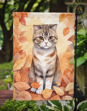 Load image into Gallery viewer, Scottish Fold Fall Garden Flag - Cat in Fall Leaves - Cat-Themed Seasonal Yard Decor