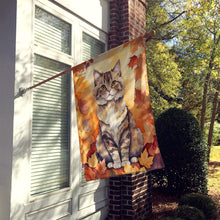 Load image into Gallery viewer, Selkirk Rex Cat in Fall Leaves House Flag