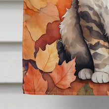 Load image into Gallery viewer, Selkirk Rex Cat in Fall Leaves House Flag