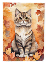 Load image into Gallery viewer, Selkirk Rex Fall Garden Flag - Cat in Fall Leaves - Cat-Themed Seasonal Yard Decor