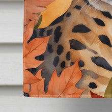 Load image into Gallery viewer, Serengeti Cat in Fall Leaves House Flag