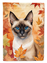 Load image into Gallery viewer, Siamese Cat in Fall Leaves House Flag