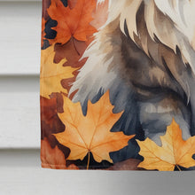 Load image into Gallery viewer, Siberian Cat in Fall Leaves House Flag